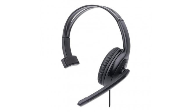 Manhattan Mono Over-Ear Headset (USB) (Clearance Pricing), Microphone Boom (padded), Retail Box Pack