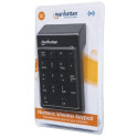 Manhattan Numeric Keypad, Wireless (2.4GHz), USB-A Micro Receiver, 18 Full Size Keys, Black, Membran