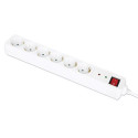 Manhattan Power Distribution Unit EU (2-pin), x6 gang/output with on/off switch (neon) and Surge Pro