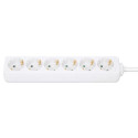Manhattan Power Distribution Unit EU (2-pin), x6 gang/output, 2m cable, 16A, White, Extension Lead,  Manhattan Power Distribution Unit EU (2-pin), x6 gang/output, 2m cable, 16A, White, Extension Lead,