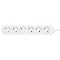 Manhattan Power Distribution Unit EU (2-pin), x6 gang/output, 2m cable, 16A, White, Extension Lead,  Manhattan Power Distribution Unit EU (2-pin), x6 gang/output, 2m cable, 16A, White, Extension Lead,