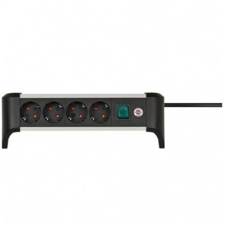 Brennenstuhl 1391040400 power extension 1.8 m 4 AC outlet(s) Indoor Black, Silver