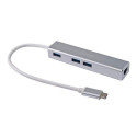 Equip USB-C to 3-port USB 3.0 Hubs with Gigabit adapter