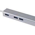 Equip USB-C to 3-port USB 3.0 Hubs with Gigabit adapter