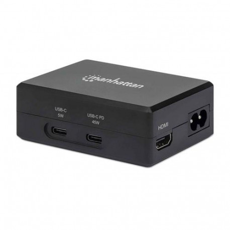 Manhattan Smart Video Multiport Dock, Ports (x5): HDMI Port, USB-A (x2), USB-C (x2), With Power Deli