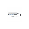 Manhattan USB-C Dock/Hub with Card Reader, Ports (x6): Ethernet, HDMI, USB-A (x3) and USB-C, With Po