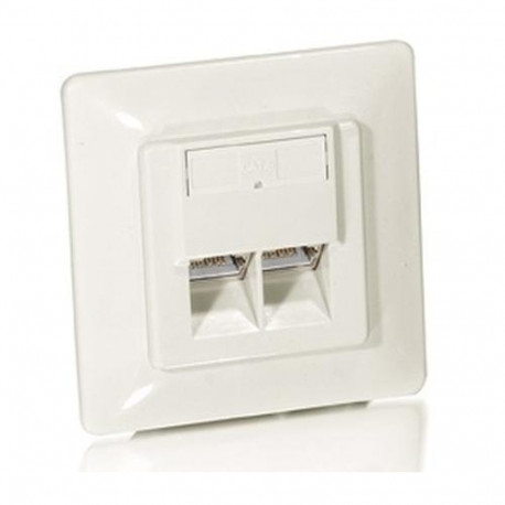 Equip Cat5e Unterputzdose+Frontplatte 2xRJ45 45°     RAL9010