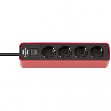 Brennenstuhl 1153240070 power extension 1.5 m 4 AC outlet(s) Indoor Black, Red