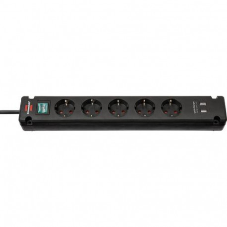 Brennenstuhl Bremounta power extension 3 m 5 AC outlet(s) Indoor Black