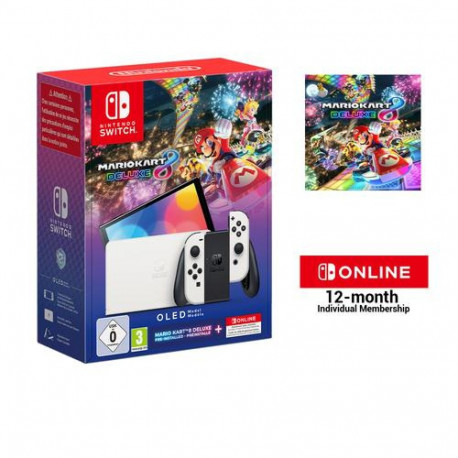 Nintendo Switch OLED + Mario Kart 8 Deluxe + Switch Online 12 Months portable game console 17.8 cm (