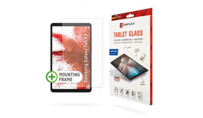 Displex Tablet Glass (9H) for Samsung Galaxy Tab A9, Eco Mounting Frame, unbreakable
