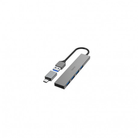 Hama 00200141 interface hub USB 3.2 Gen 1 (3.1 Gen 1) Type-A 5000 Mbit/s Grey