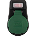 REV Adapter w. switch IP44 black-green