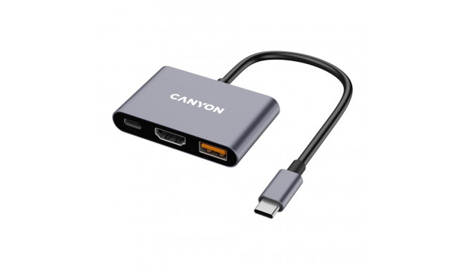 CANYON hub DS-4 3in1 USB-C Grey