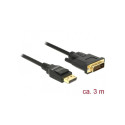 "DELOCK Kabel Displayport 1.2 Stecker > DVI 24+1 Stecker Passiv 3 m schwarz"