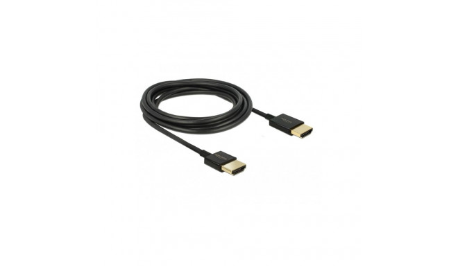 "DELOCK Kabel High Speed HDMI mit Ethernet - HDMI-A Stecker > HDMI-A Stecker 3D 4K 0.25 m Slim High 