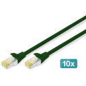 "DIGITUS CAT 6A S/FTP Patchkabel. 10 Stück. 0.5m. grün"