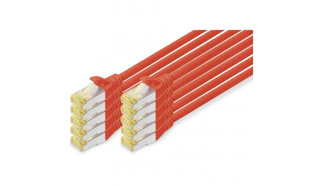 "DIGITUS CAT 6A S/FTP Patchkabel, 10 Stück, 3m, rot"