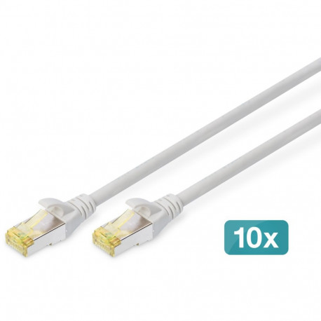 "DIGITUS CAT 6A S/FTP Patchkabel, 10 Stück, 2m, grau"