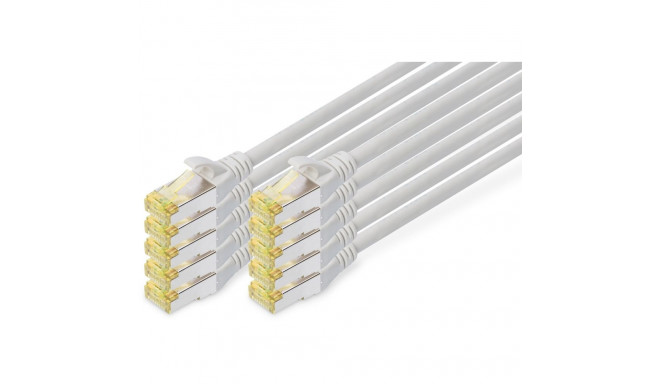 "DIGITUS CAT 6A S/FTP Patchkabel, 10 Stück, 0,25m, grau"