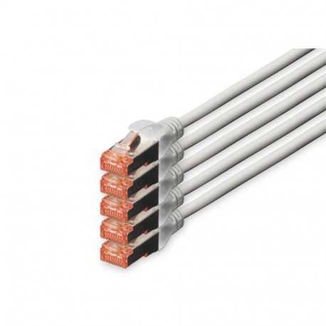 "DIGITUS CAT 6 S/FTP Patchkabel, 5 Stück, 10m, grau"