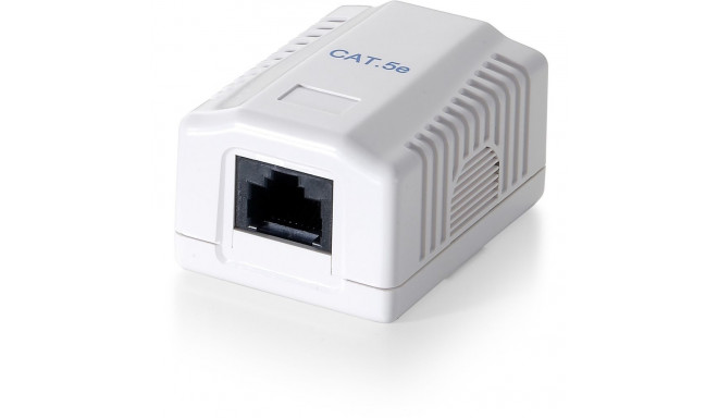 "Equip Aufputzdose Cat6 1xRJ45 UTP Premium RAL 9010 Reinweiß Polybeutel"