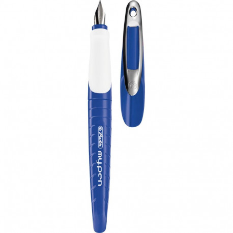"Herlitz Schulfüllhalter my.pen M-Feder blau/weiß+C106"