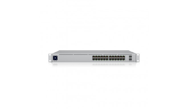 Switch: 16 x GbE PoE+, 8 x GbE PoE++, 2 x SFP+, Layer 3, räkitav, 400W
