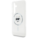 Case Karl Lagerfeld Button Choupette Head Printed Logo MagSafe Samsung Galaxy S25+ white