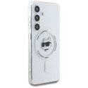 Case Karl Lagerfeld Button Choupette pealetrükitud logoga MagSafe Samsung Galaxy S25+ valge