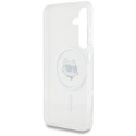 Case Karl Lagerfeld Button Choupette pealetrükitud logoga MagSafe Samsung Galaxy S25+ valge