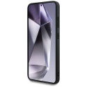 Case Guess Grained Hot Stamp Peony Pattern Triangle Logo MagSafe for Samsung Galaxy S25 black