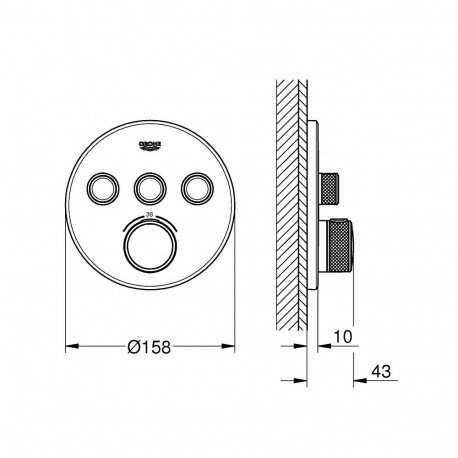 Grohe Grohtherm SmartControl concealed thermostatic shower mixer 29121000, chrome