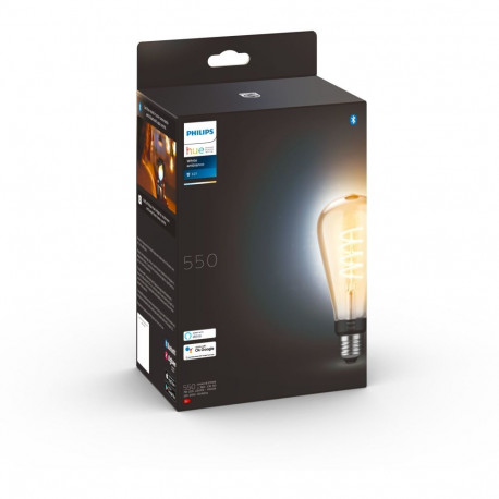 Philips Hue smart filament lamp, White ambiance Filament Edison, E27, 550 lm