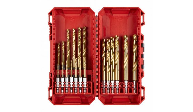 19 Piece Metal Drill Bit Set MILWAUKEE SWave 1/4" Hex SW HSS-G TIN