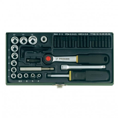 1/4" padrunvõtmete komplekt 39 osa PROXXON