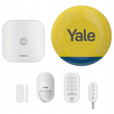 Yale smart alarm starter kit 6 elements - Control unit, Siren, Keypad, Remote control, Motion detect