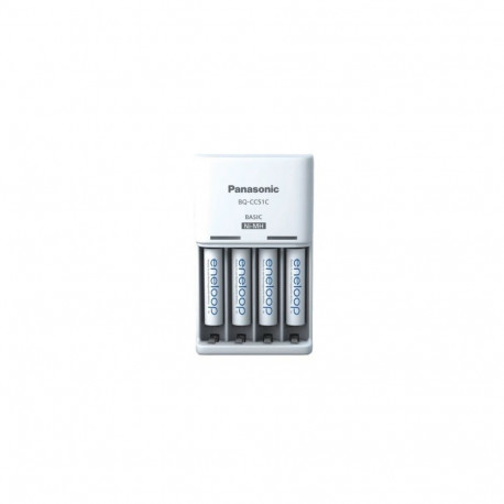 akulaadija PANASONIC Eneloop Basic BQ-CC51 + 4x AAA 800 mAh (K-KJ51MCD04E)