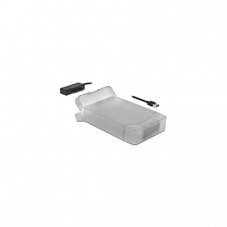 USB 3.2 Gen 1 Konverter, USB-A Stecker > SATA 22 Pin Stecker (schwarz, 45cm, mit 3,5" Schutzhülle)