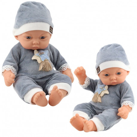 beebi nukk hallis pidžaamas tähekestega müts