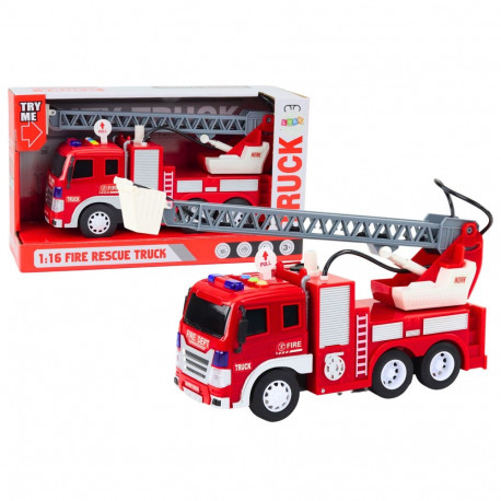 tuletõrjeauto tõstukiga 1:16 tuled helid vesi vedu punane