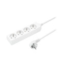 9708# Przedłużacz sieciowy ps-470p 4-gniazda z uziemieniem 1,5m biały 3x1mm