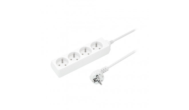 9708# Przedłużacz sieciowy ps-470p 4-gniazda z uziemieniem 1,5m biały 3x1mm