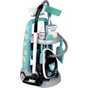 Cleaning trolley with vacuum cleaner