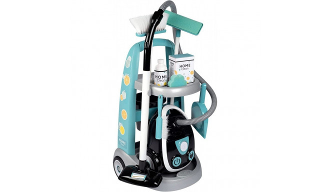 Cleaning trolley with vacuum cleaner