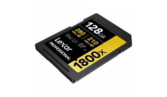 Memory Card - Lexar Professional 128GB 1800x 280R/210W UHS-II SDXC V60 ( 1 pc.) (Non-original packag