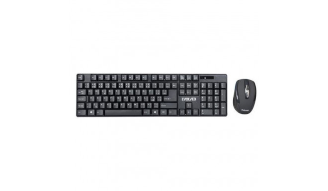 Evolveo WK-142 keyboard Mouse included Universal RF Wireless Czech Black