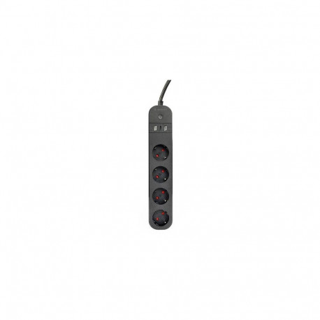 Gembird TSL-PS-S4U-01 power extension 1.5 m 4 AC outlet(s) Black