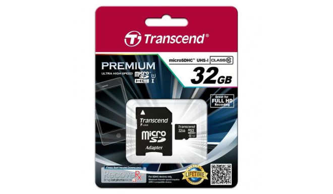 Transcend microSDXC/SDHC Class 10 UHS-I 32GB with Adapter