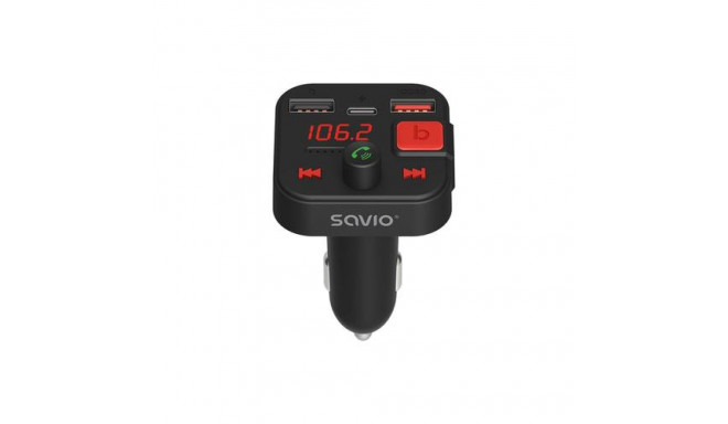 Savio TR-15 Transmiter FM z Bluetooth 87.6 - 107.9 MHz Bluetooth/USB Black